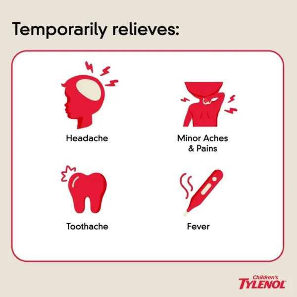 Children’s Tylenol® Oral Suspension – Acetaminophen 160 mg/5 mL, 120 mL Bottle - Image 4
