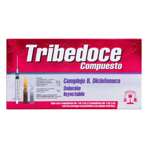 Vitamin B12 Energy Shot – Tribedoce Injectable Complex with B1, B6 & B12 (3 Ampoules) | CMC Pharmacy Cabo Delivery in Cabo 7501537163266 2 Cabo San Lucas