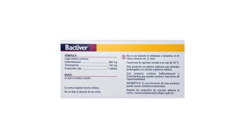 Bactiver Sulfamethoxazole / Trimethoprim 800/160 mg Tablets – 14 Count (Generic Bactrim®) | CMC Pharmacy Cabo Delivery in Cabo Best Pharmacy Delivery Cabo San Lucas