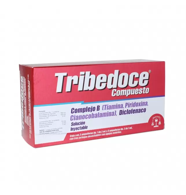 Vitamin B12 Energy Shot – Tribedoce Injectable Complex with B1, B6 & B12 (3 Ampoules) | CMC Pharmacy Cabo Delivery in Cabo Tribedoce Compuesto 3×3 Ml Cabo San Lucas