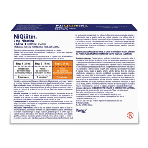 Niquitin Step 3 Nicotine Patch 7mg – 24-Hour Support | Stop Smoking Aid | CMC Pharmacy Cabo Delivery in Cabo 7501109768073 2 Cabo San Lucas