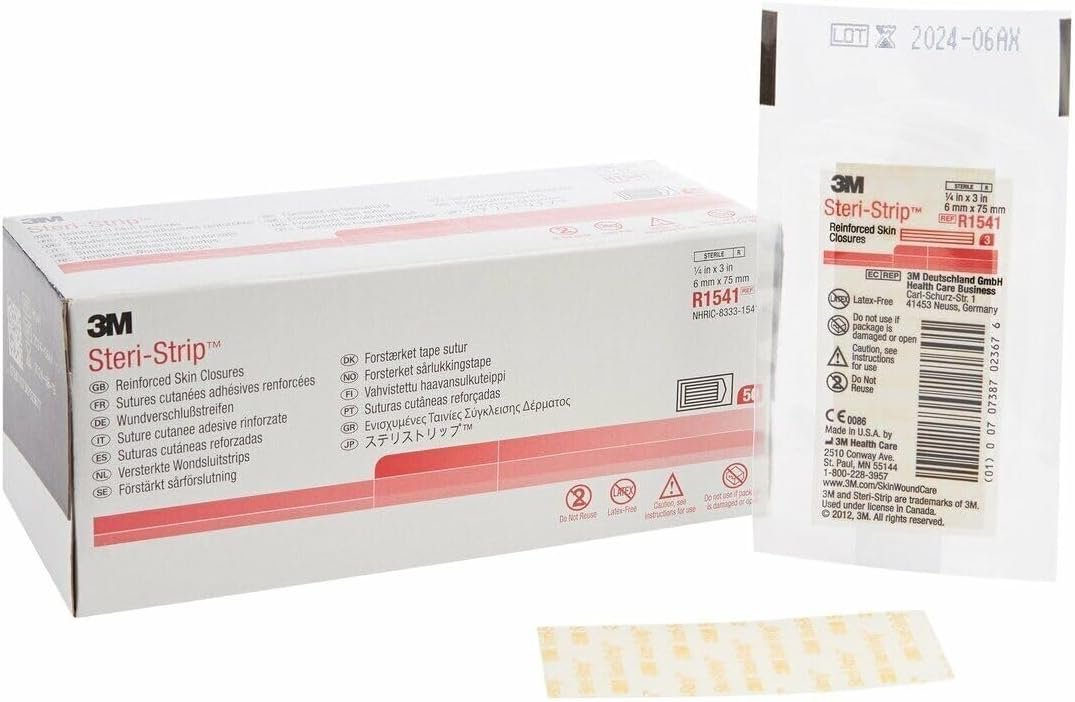 3M Steri-Strip Skin Closures 1/4" x 3" — 50 ct | CMC Pharmacy Cabo Delivery in Cabo 3M Steri-Strip Skin Closures 1/4" x 3" 50 ct - CMC Pharmacy Cabo