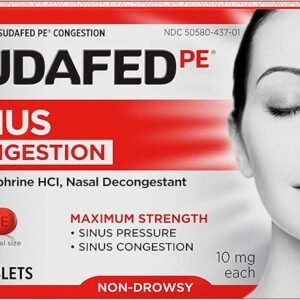 Sudafed PE Sinus Congestion 10mg 18 Tablets - CMC Pharmacy Cabo