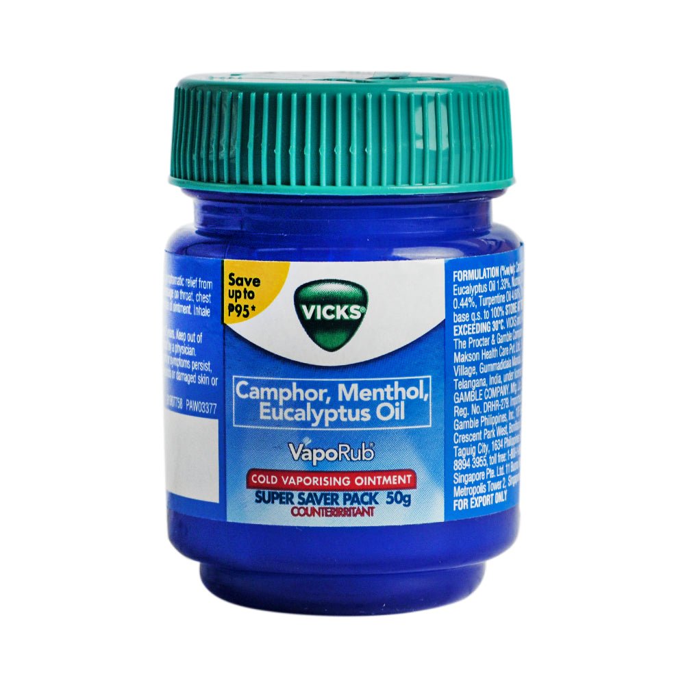Vicks VapoRub Ointment — 50g Jar | CMC Pharmacy Cabo Delivery in Cabo Vicks VapoRub Ointment 50g Jar - CMC Pharmacy Cabo