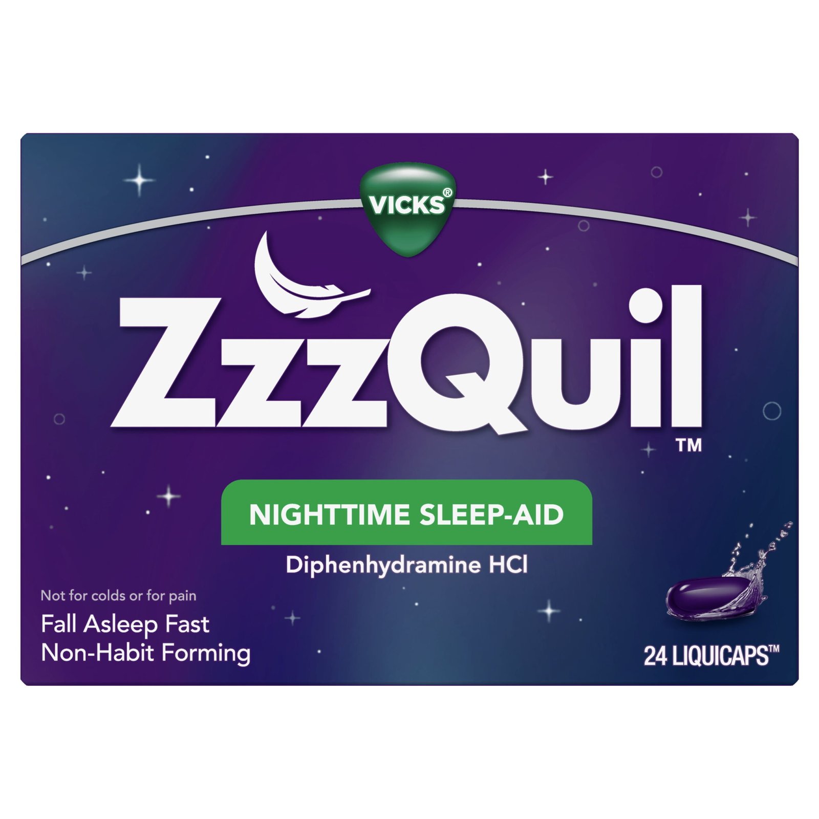 ZzzQuil Nighttime Sleep-Aid LiquiCaps — 24 ct | CMC Pharmacy Cabo Delivery in Cabo ZzzQuil Nighttime Sleep-Aid LiquiCaps 24 ct - CMC Pharmacy Cabo