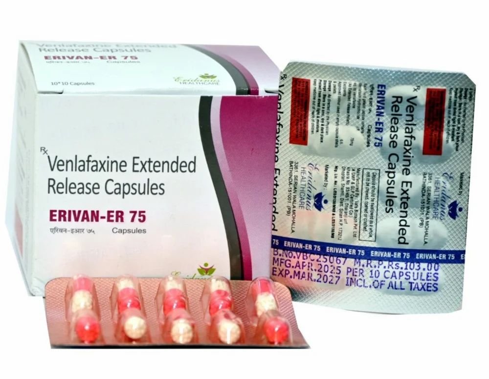 Venlafaxine ER 75mg — 30 Capsules (Generic for Effexor®) | CMC Pharmacy Cabo Delivery in Cabo Venlafaxine ER 75mg - CMC Pharmacy Cabo delivery