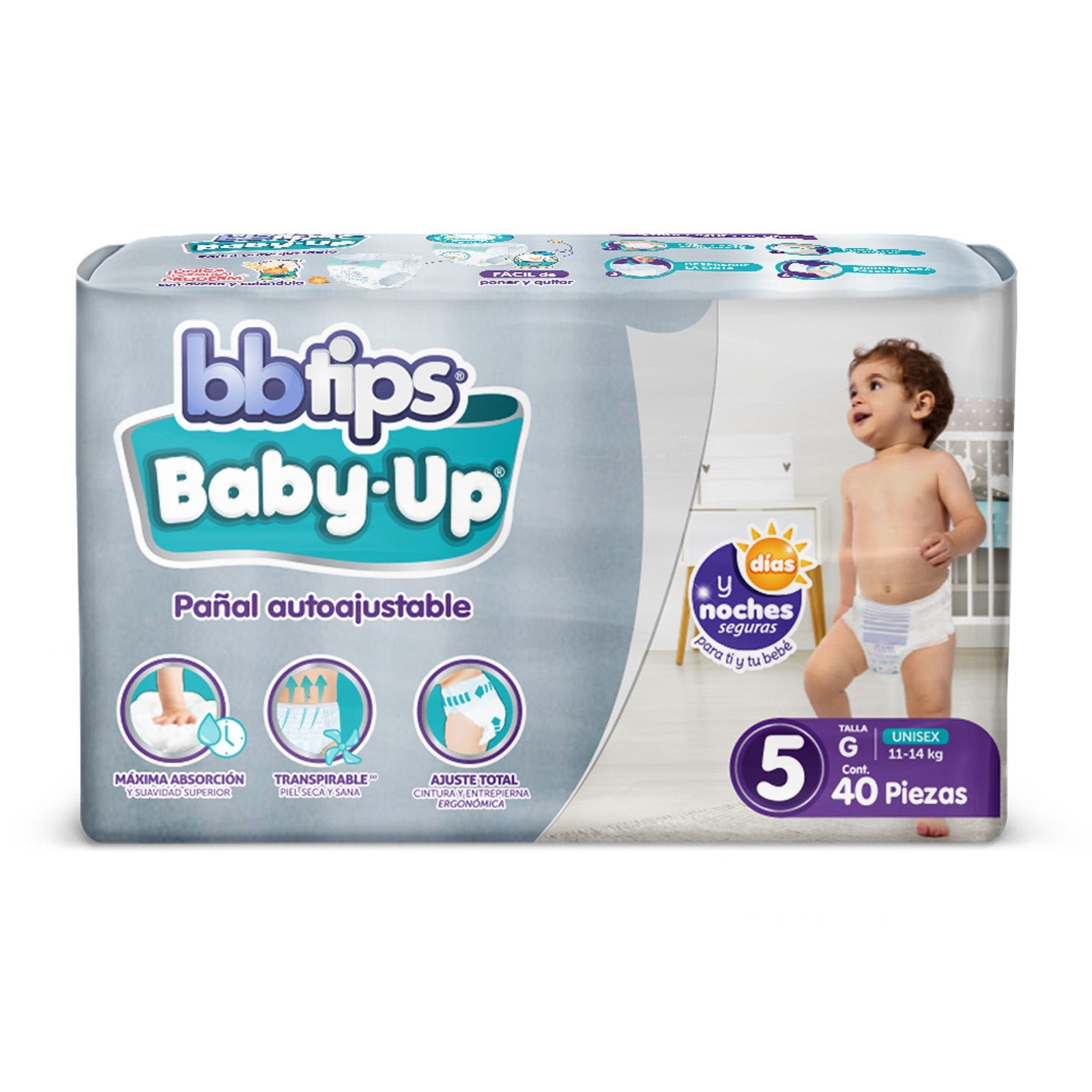 Diaper Autoajustable Bbtips Baby Up Size 5 XL 40 Diapers | CMC Pharmacy Cabo Delivery in Cabo Diaper Autoajustable Bbtips Baby Up Size 5 XL 40 Diapers
