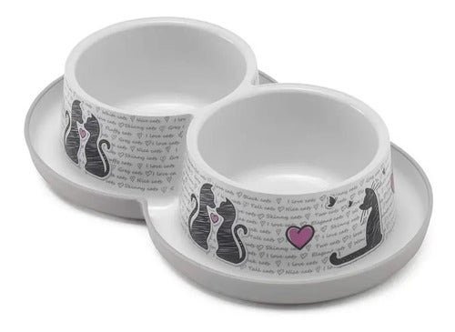 Plate 2x350ml P/ Dog Double Anti-hormiga Cats In Love Gray Gray | CMC Pharmacy Cabo Delivery in Cabo Plate 2x350ml P/ Dog Double Anti-hormiga Cats In Love Gray Gray