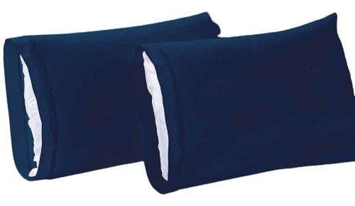 Pair Covers Pillow Microfibra Standard Marino Concord Blue Solid | CMC Pharmacy Cabo Delivery in Cabo Pair Covers Pillow Microfibra Standard Marino Concord Blue Solid