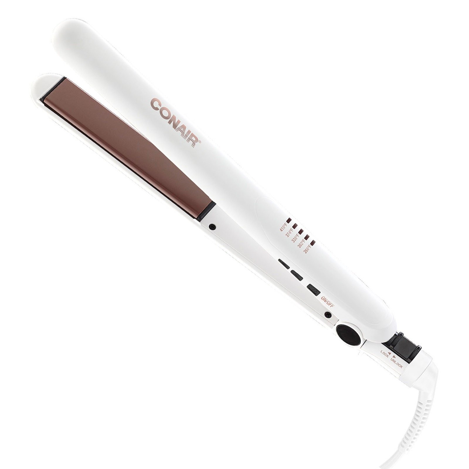 Conair Hair Straightener 1" White with Placas Rose Gold | CMC Pharmacy Cabo Delivery in Cabo Conair Hair Straightener 1" White with Placas Rose Gold