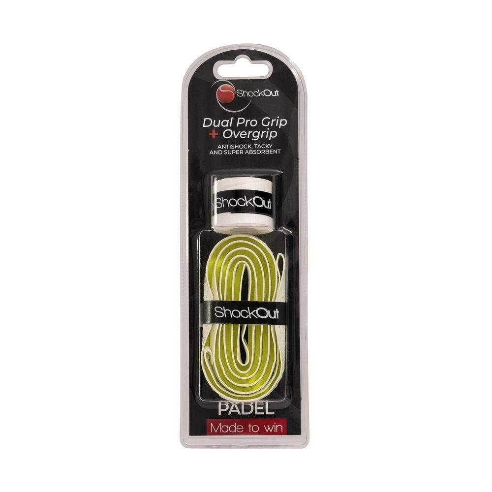 Grip Dual Pro + Overgrip ShockOut White Yellow with Sistema Absorption Impacto for Deportes | CMC Pharmacy Cabo Delivery in Cabo Grip Dual Pro + Overgrip ShockOut White Yellow with Sistema Absorption Impacto for Deportes