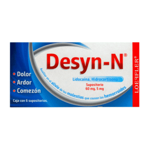 HYDROCORTISONE / LIDOCAINE 5/60MG 6 SUPPOSITORIES