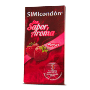 SIMICONDON STRAWBERRY FLAVOR AND SCENT CONDOM 3 PIECES