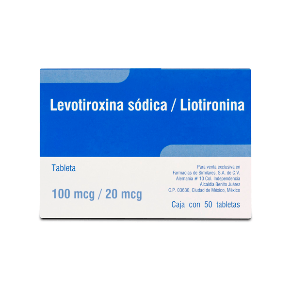 LEVOTHYROXINE SODIUM / LIOTYRONINE 100/20MCG 50 TABLETS | CMC Pharmacy Cabo Delivery in Cabo LEVOTHYROXINE SODIUM / LIOTYRONINE 100/20MCG 50 TABLETS