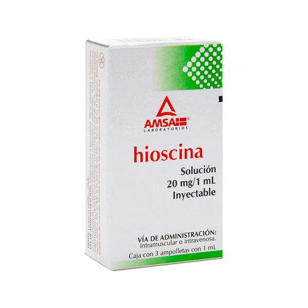 BUTYLHYOSCINE 20MG/1ML INJECTABLE SOLUTION 3 AMPOULES | CMC Pharmacy Cabo Delivery in Cabo BUTYLHYOSCINE 20MG/1ML INJECTABLE SOLUTION 3 AMPOULES