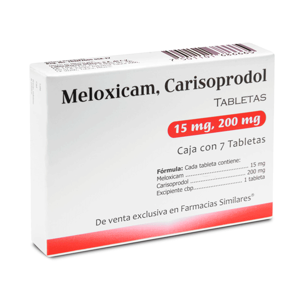 CARISOPRODOL / MELOXICAM 200MG/15MG 7 TABLETS | CMC Pharmacy Cabo Delivery in Cabo CARISOPRODOL / MELOXICAM 200MG/15MG 7 TABLETS