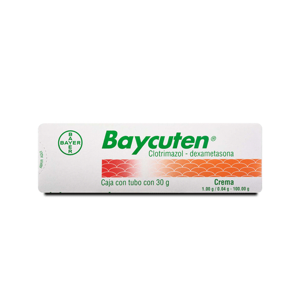 CLOTRIMAZOLE/DEXAMETHASONE 1GR/0.04GR CREAM 30 GR BAYCUTEN | CMC Pharmacy Cabo Delivery in Cabo CLOTRIMAZOLE/DEXAMETHASONE 1GR/0.04GR CREAM 30 GR BAYCUTEN