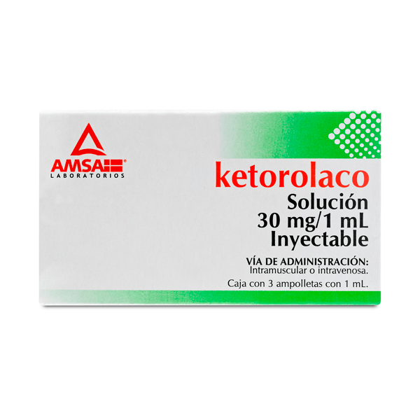 KETOROLAC 30 MG/1 ML INJECTABLE SOLUTION 3 AMPOULES | CMC Pharmacy Cabo Delivery in Cabo KETOROLAC 30 MG/1 ML INJECTABLE SOLUTION 3 AMPOULES