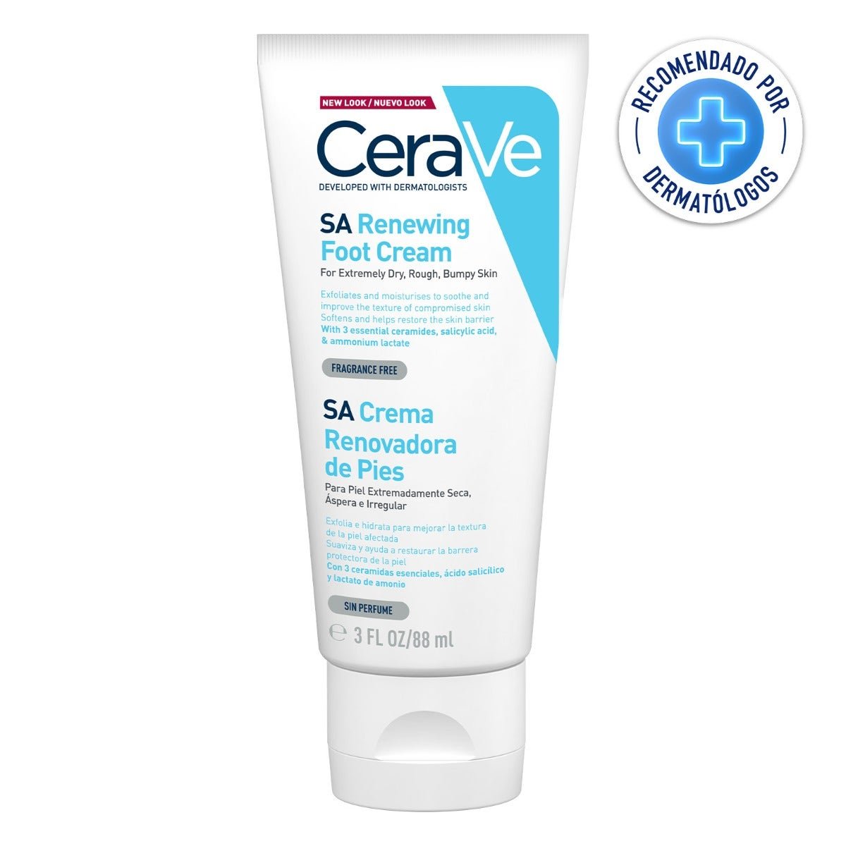 Cerave Cream Renovadora & Moisturizing Feet with Acid Salicylic for Skin Muy Dry & Áspera 88 ml | CMC Pharmacy Cabo Delivery in Cabo Cerave Cream Renovadora & Moisturizing Feet with Acid Salicylic for Skin Muy Dry & Áspera 88 ml