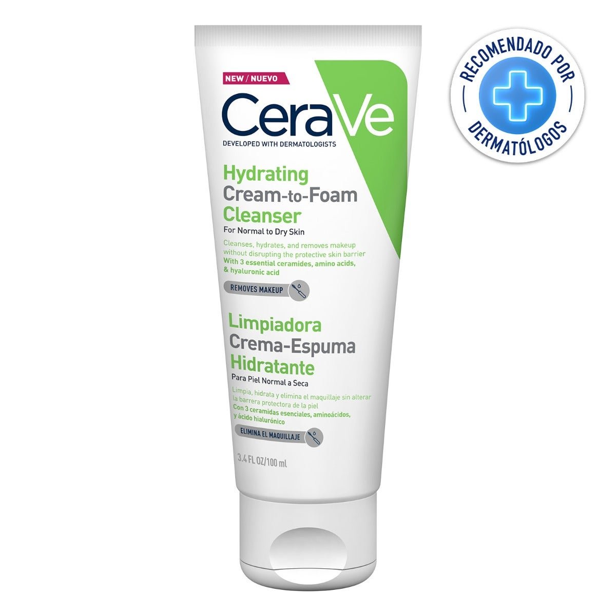 Cerave Cleansing Cream-Foam Moisturizing Facial Diaria for Normal Skin a Dry 100 ml | CMC Pharmacy Cabo Delivery in Cabo Cerave Cleansing Cream-Foam Moisturizing Facial Diaria for Normal Skin a Dry 100 ml