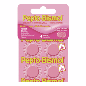 BISMUTH SUBSALICYLATE PEPTO BISMOL 4 CHEWABLE TABLETS
