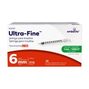 Ultra-Fine™ Syringe for Insulina Aguja 6mm 31G 5B 30 Pieces