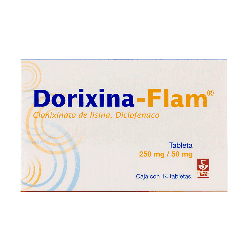 LYSINE CLONIXINATE / DICLOFENAC 250/50MG 14 TABLETS DORIXINA | CMC Pharmacy Cabo Delivery in Cabo LYSINE CLONIXINATE / DICLOFENAC 250/50MG 14 TABLETS DORIXINA