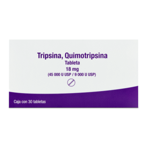 TRYPSIN/CHYMOTRYPSIN 18 MG 30 TABLETS