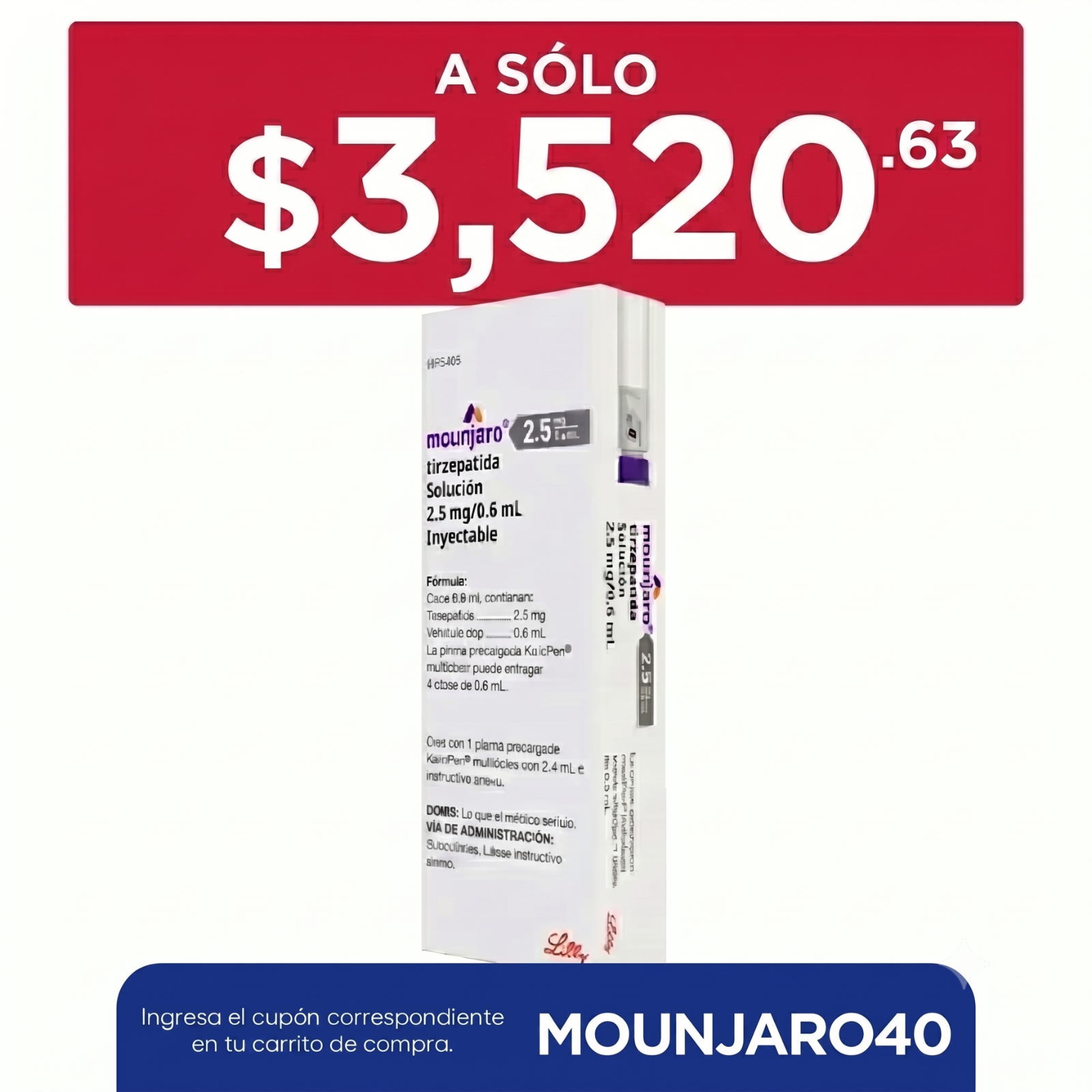 Mounjaro Kwikpen 2.5Mg/0.6Ml 3 ml | CMC Pharmacy Cabo Delivery in Cabo Mounjaro Kwikpen 2.5Mg/0.6Ml 3 ml