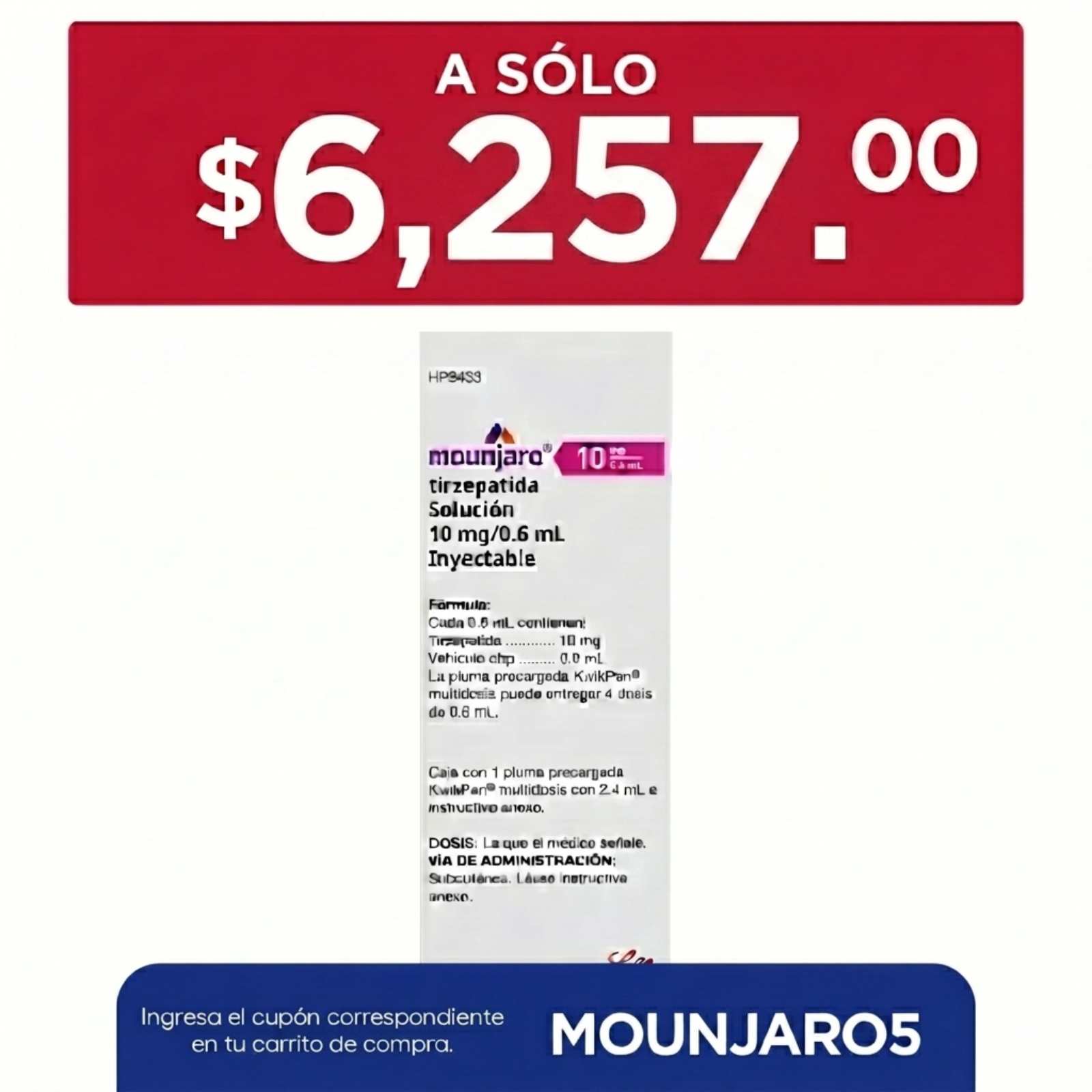 Mounjaro Kwikpen 10Mg/0.6Ml 3 ml | CMC Pharmacy Cabo Delivery in Cabo Mounjaro Kwikpen 10Mg/0.6Ml 3 ml