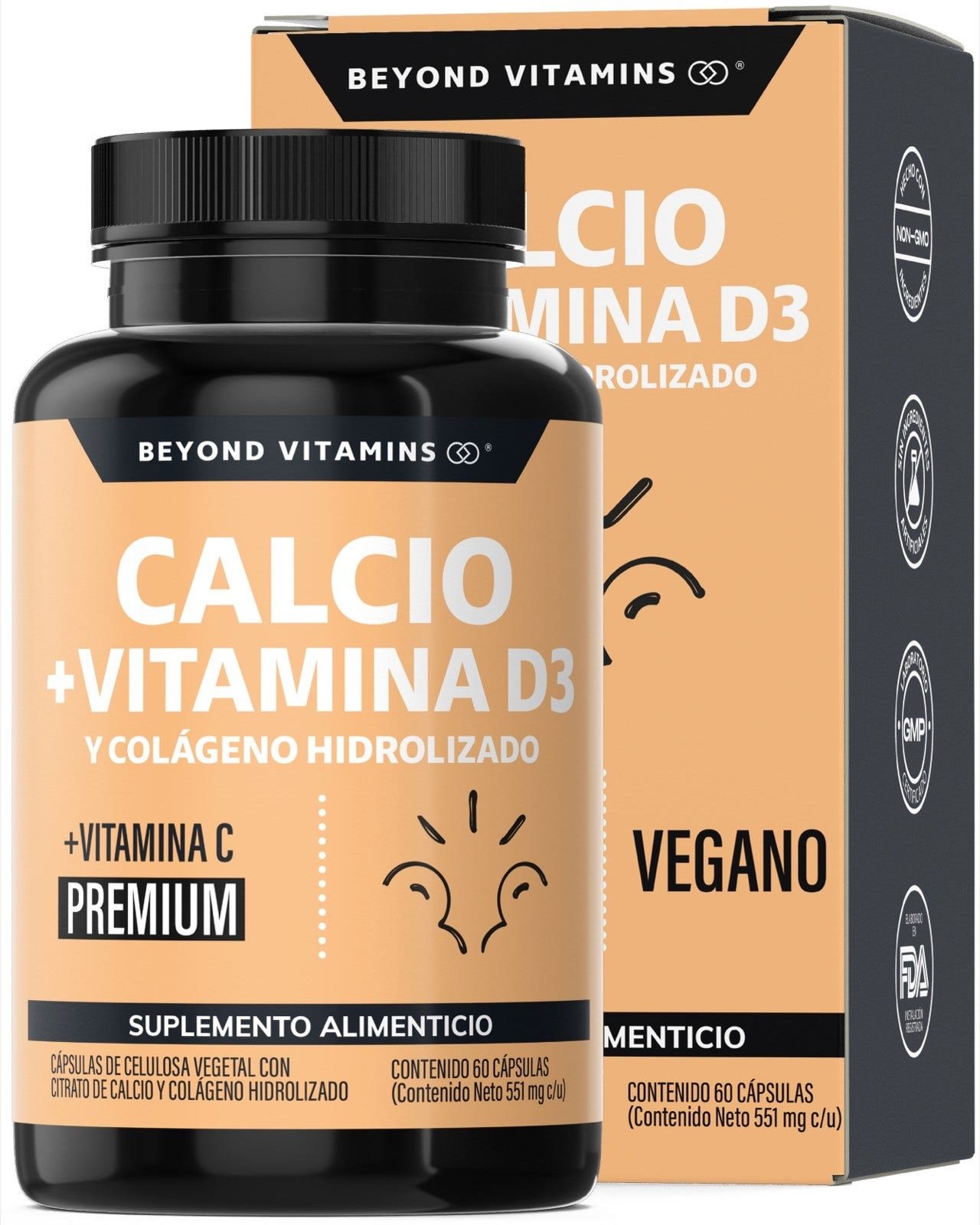 Beyond Vitamins Calcium 1000 + Vitamin D3 Calcium with Collagen Hidrolizado and Vitamin C Capsules Vegetales 60 Capsules | CMC Pharmacy Cabo Delivery in Cabo Beyond Vitamins Calcium 1000 + Vitamin D3 Calcium with Collagen Hidrolizado and Vitamin C Capsules Vegetales 60 Capsules