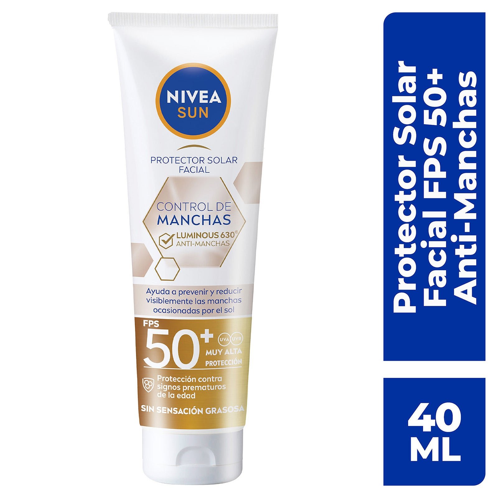 Nivea Sun Sunscreen Anti-Dark Spots FPS50+ 40 ml | CMC Pharmacy Cabo Delivery in Cabo Nivea Sun Sunscreen Anti-Dark Spots FPS50+ 40 ml