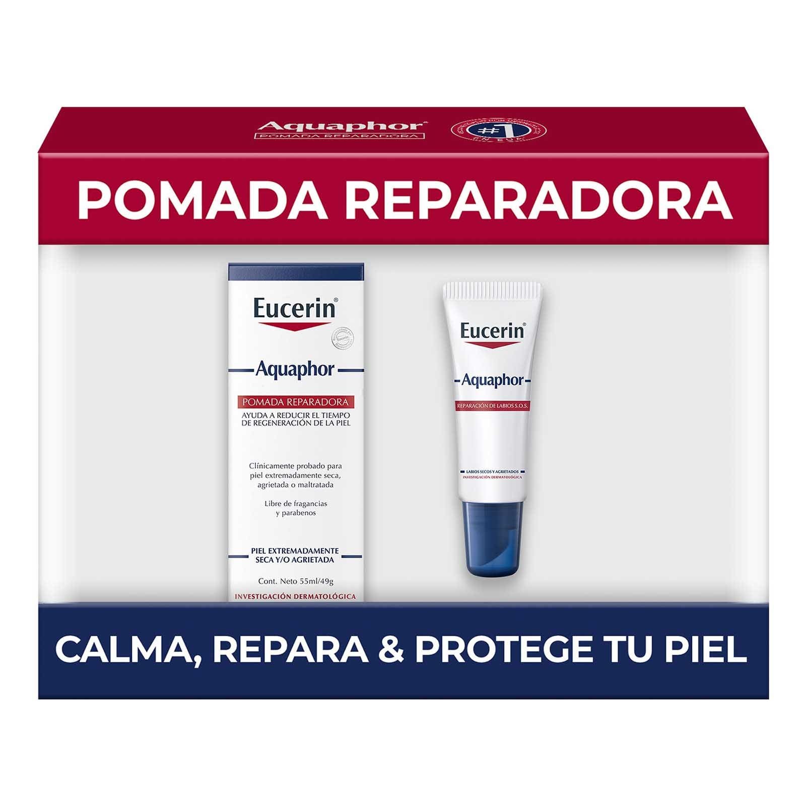 Pack Eucerin Aquaphor Tube 55 ml + Lip 10 ml | CMC Pharmacy Cabo Delivery in Cabo Pack Eucerin Aquaphor Tube 55 ml + Lip 10 ml