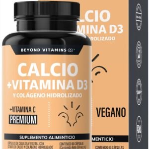 Beyond Vitamins Calcium 1000 + Vitamin D3 Enriquecido with Collagen Hidrolizado & Vitamin C Capsules Vegetales 180 Cápsu