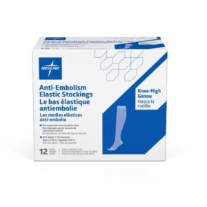 Stockings Compression Anti-Anti-Embolism Knee Medline Spandex Size Large-Regular 1 Pair