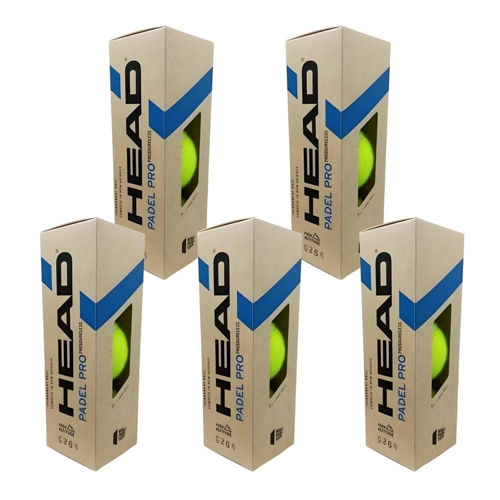 Pack 5 botes 3 pelotas Head Padel Pro Presureless | CMC Pharmacy Cabo Delivery in Cabo Pack 5 botes 3 pelotas Head Padel Pro Presureless