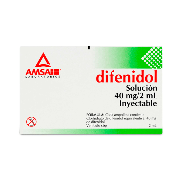 DIPHENIDOL HYDROCHLORIDE 40MG/2ML INJECTABLE SOLUTION 1 PIECE | CMC Pharmacy Cabo Delivery in Cabo DIPHENIDOL HYDROCHLORIDE 40MG/2ML INJECTABLE SOLUTION 1 PIECE