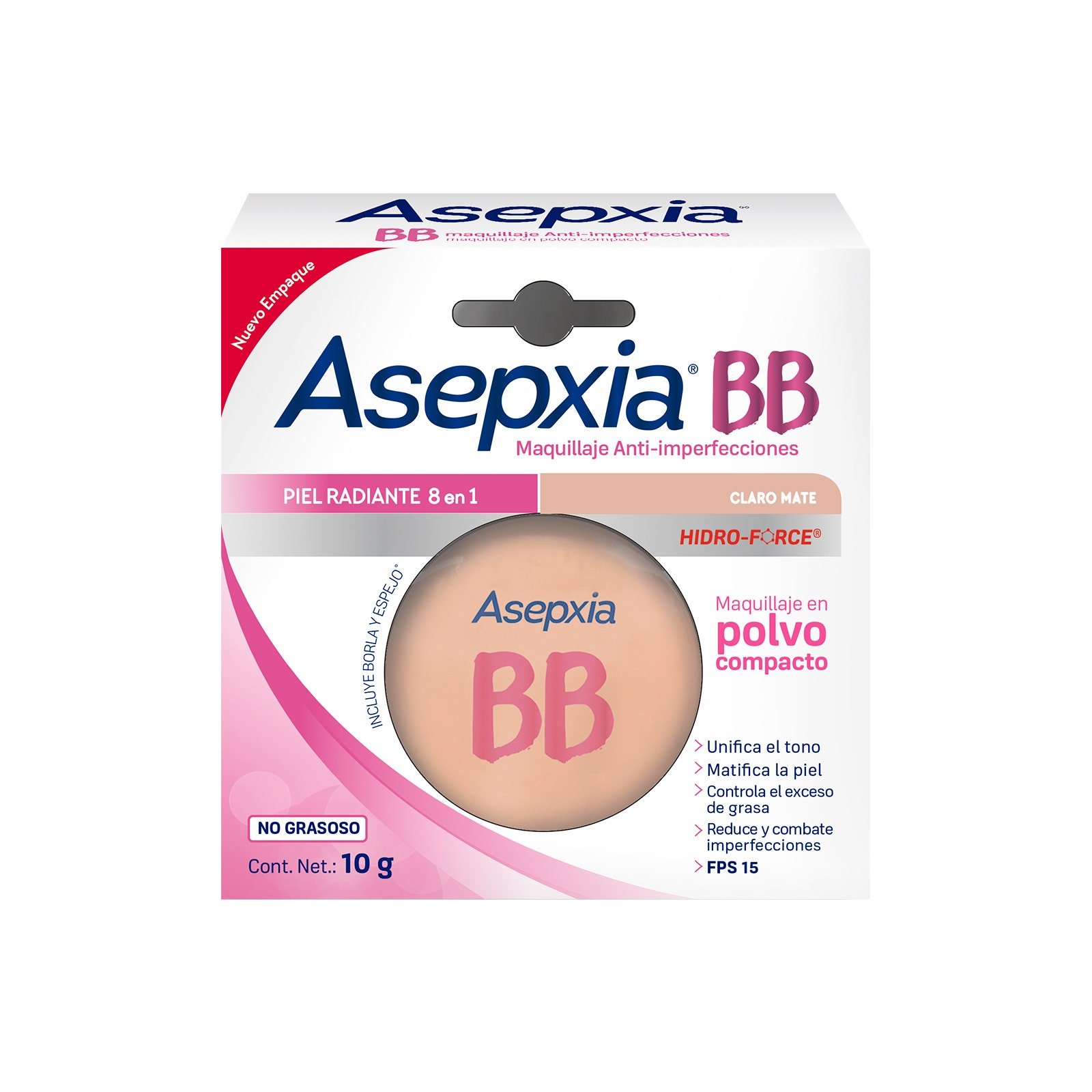 Asepxia BB Makeup Powder Light Mate 10 g | CMC Pharmacy Cabo Delivery in Cabo Asepxia BB Makeup Powder Light Mate 10 g