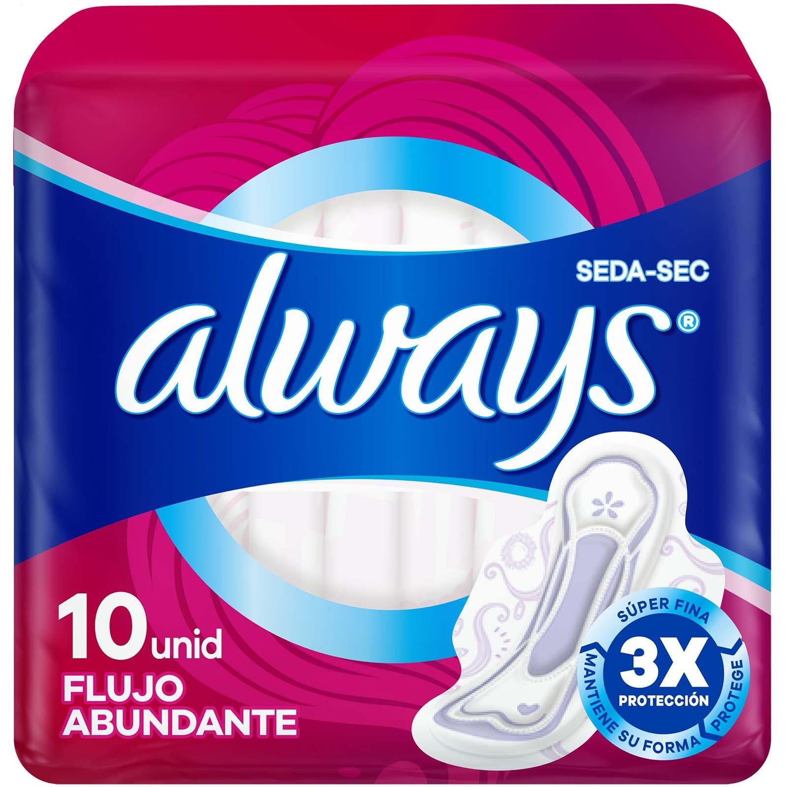 Always Seda-Sec Day Sanitary Pads, 10 Units | CMC Pharmacy Cabo Delivery in Cabo Always Seda-Sec Day Sanitary Pads, 10 Units