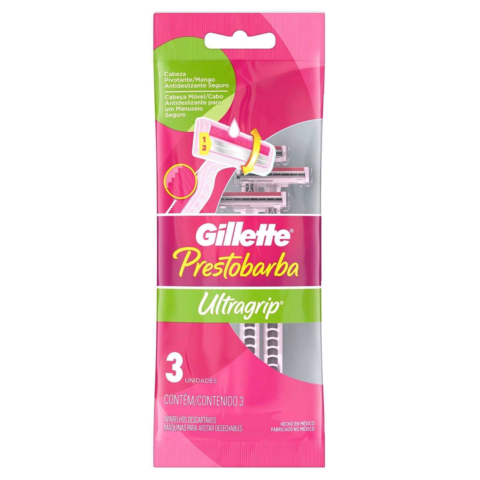 Gillette PB UltraGrip Máquinas for Shaving Desechables 3 Units | CMC Pharmacy Cabo Delivery in Cabo Gillette PB UltraGrip Máquinas for Shaving Desechables 3 Units