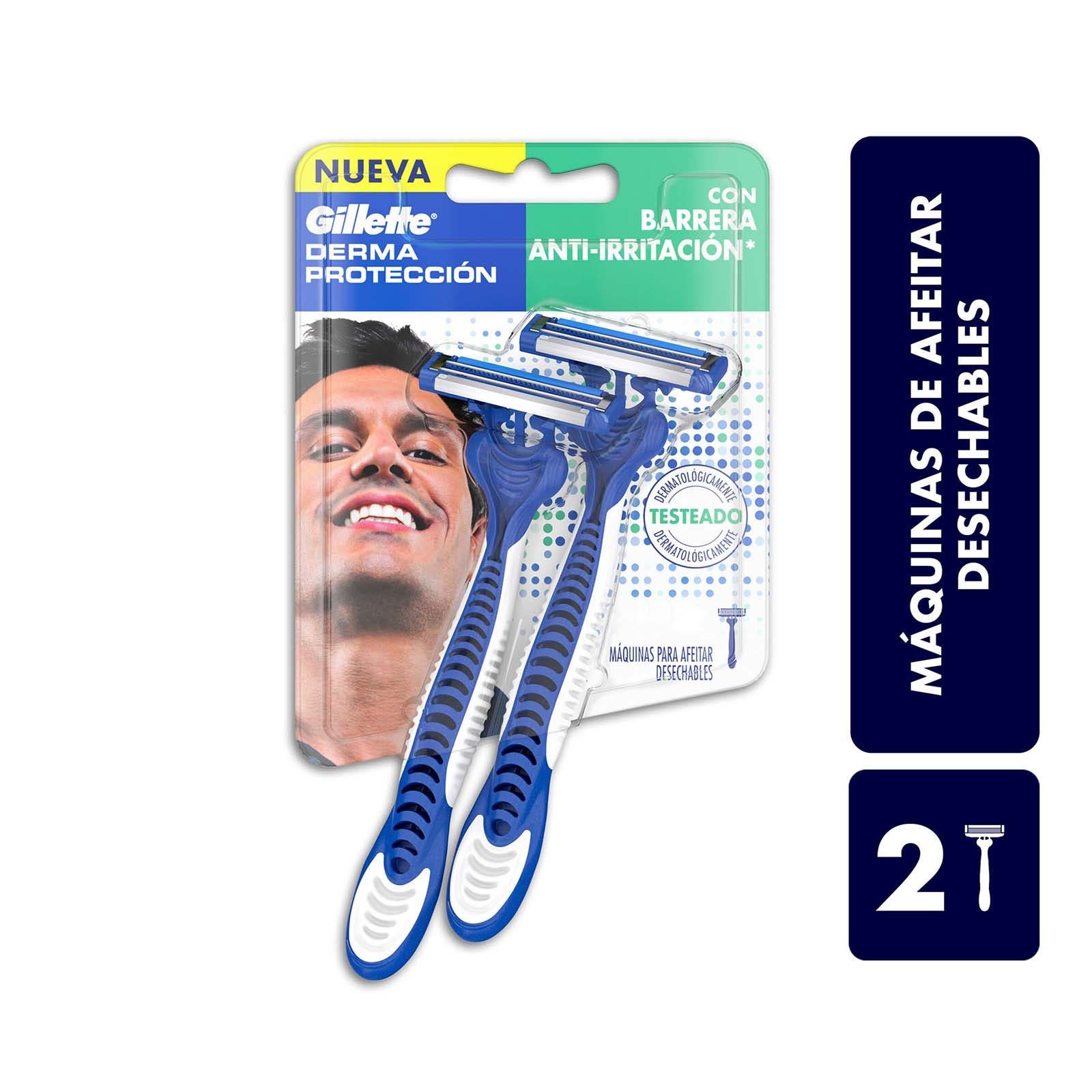 Razor Gillette Derma Protection, Barra Protective for Sensitive Skin 2 Units | CMC Pharmacy Cabo Delivery in Cabo Razor Gillette Derma Protection, Barra Protective for Sensitive Skin 2 Units