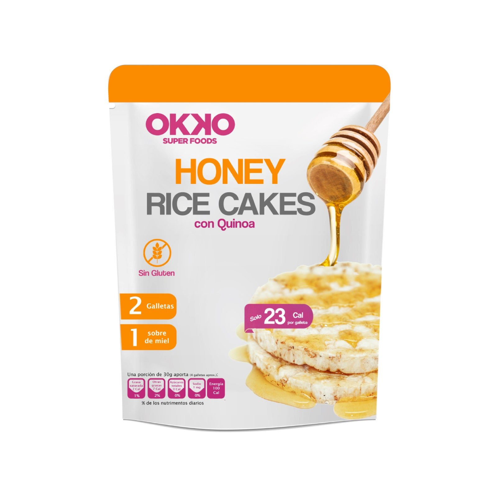 Okko Super Foods Honey Rice Cakes 32 g | CMC Pharmacy Cabo Delivery in Cabo Okko Super Foods Honey Rice Cakes 32 g