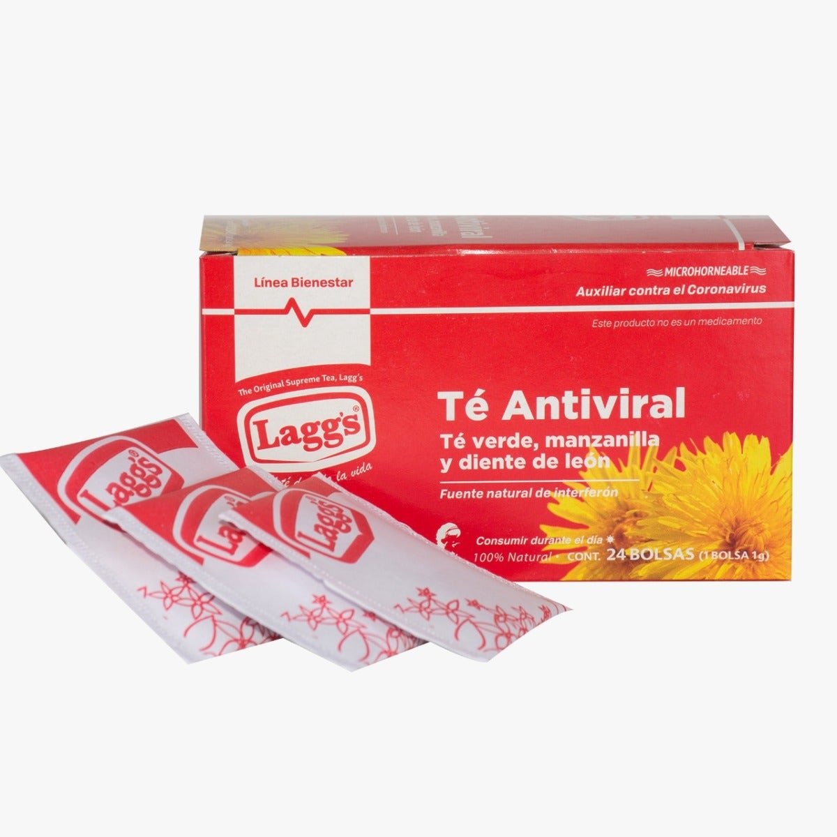 Laggs Antiviral Green Tea Chamomile 24 Sachets | CMC Pharmacy Cabo Delivery in Cabo Laggs Antiviral Green Tea Chamomile 24 Sachets
