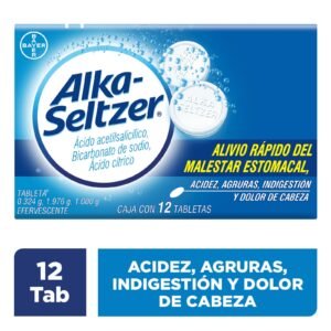 Alka Seltzer Relief Malestar Estomacal & Pain Head Box with 12 Tablets Efervescentes