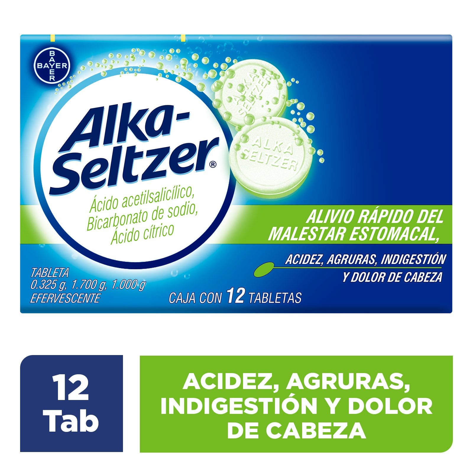 Alka Seltzer Lime Lemon Relief Malestar Estomacal & Pain Head Box with 12 Tablets Efervescentes | CMC Pharmacy Cabo Delivery in Cabo Alka Seltzer Lime Lemon Relief Malestar Estomacal & Pain Head Box with 12 Tablets Efervescentes