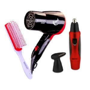 TIMCO Kit Travel Hair Dryer Foldable Trimmer & Brush