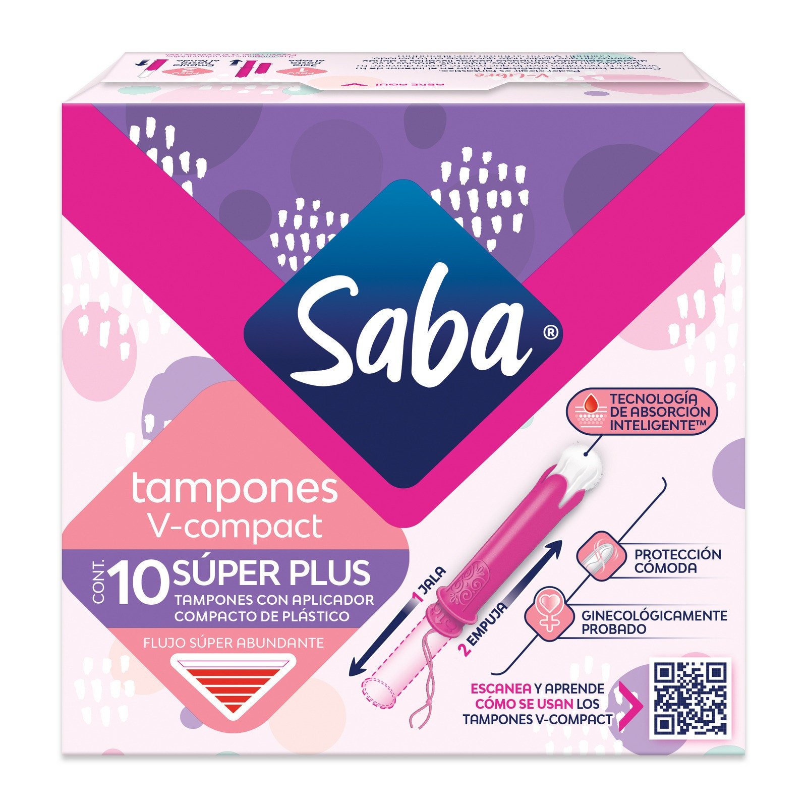 Tampons Saba Super Plus with Applicator Compacto 10 pzs | CMC Pharmacy Cabo Delivery in Cabo Tampons Saba Super Plus with Applicator Compacto 10 pzs