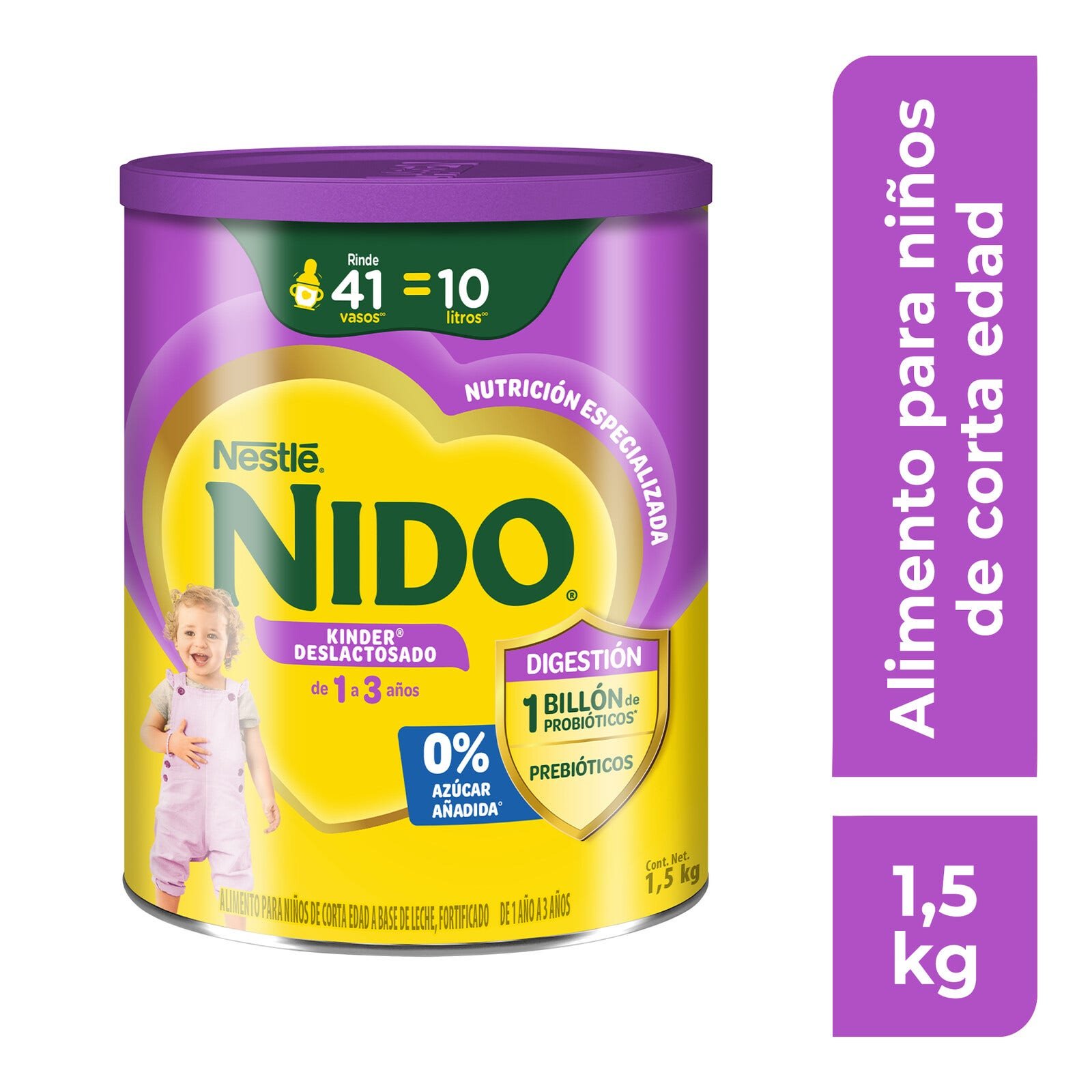 NIDO Kinder 1+ Food for Toddlers Lactose-Free Can 1. 5 kg | CMC Pharmacy Cabo Delivery in Cabo NIDO Kinder 1+ Food for Toddlers Lactose-Free Can 1. 5 kg