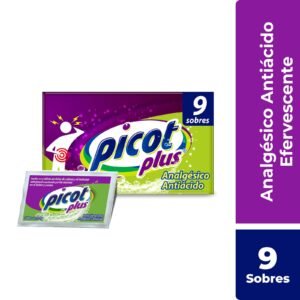 Picot Plus Analgesic & Antacid Powder Efervescente Box with 9 Sachets