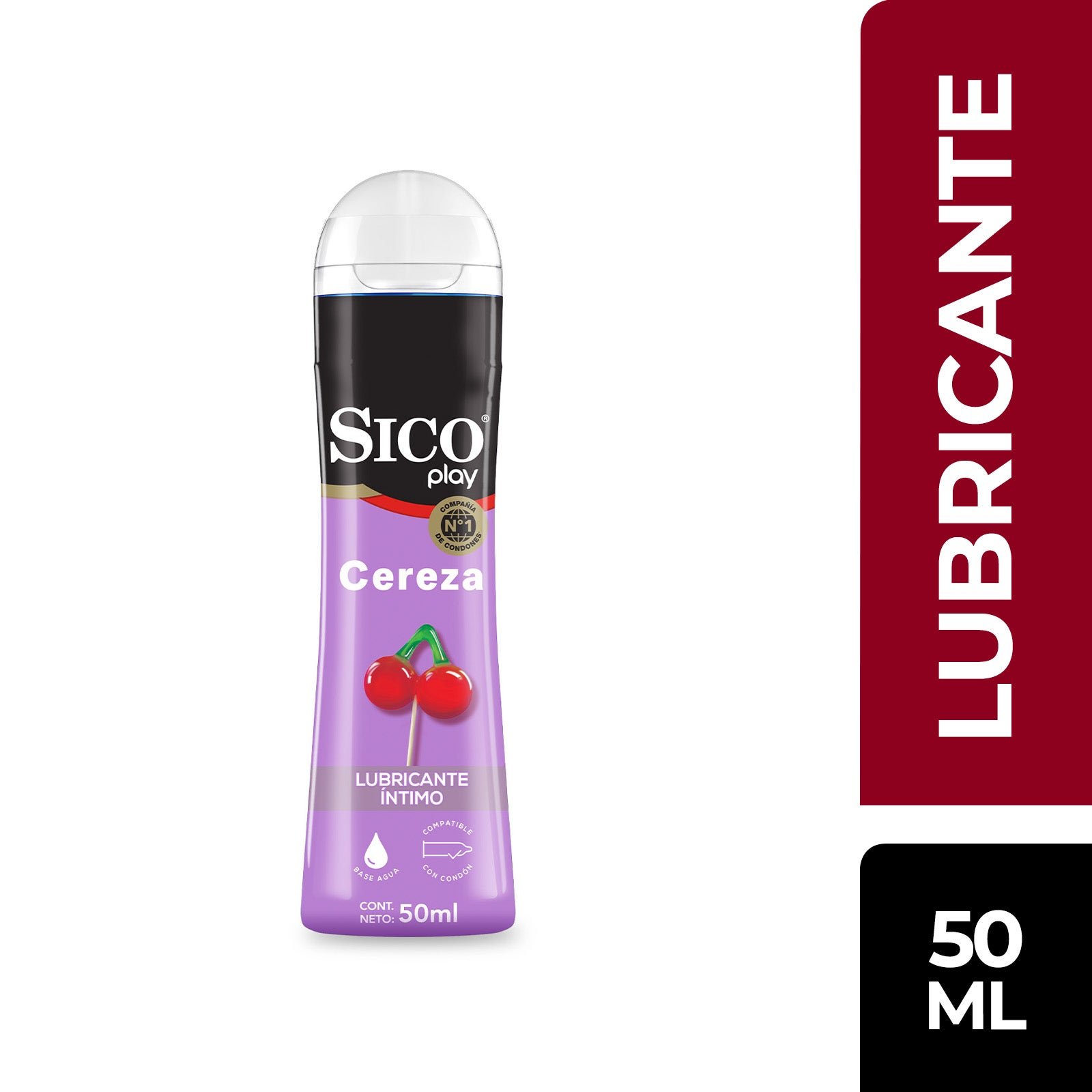Sico, Lubricant Intimate Cherry Flavor, 50 ml | CMC Pharmacy Cabo Delivery in Cabo Sico, Lubricant Intimate Cherry Flavor, 50 ml